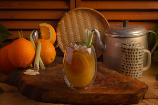 Peach-Orange Lemongrass Tea / Trà Đào Cam Sả.