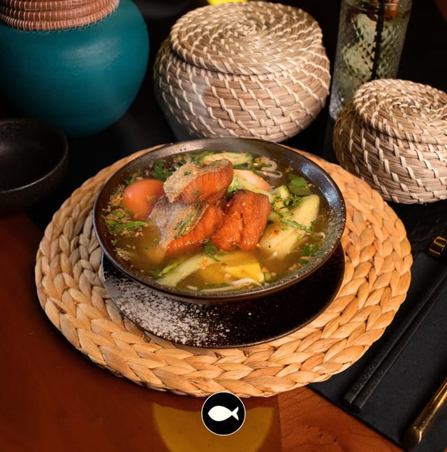 King Salmon Sour Soup / Canh Chua Cá Hồi Miền Tây.