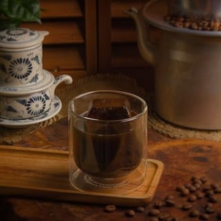 Vietnamese Drip Coffee with Black Coffee Ice / Cà Phê Old Fashioned