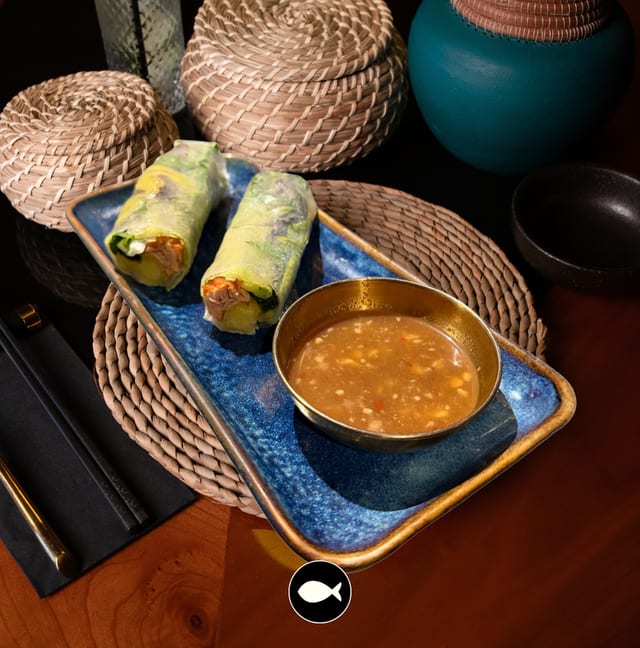 Smelt Spring Rolls / Gỏi Cuốn Cá Trứng Chiên Giòn.